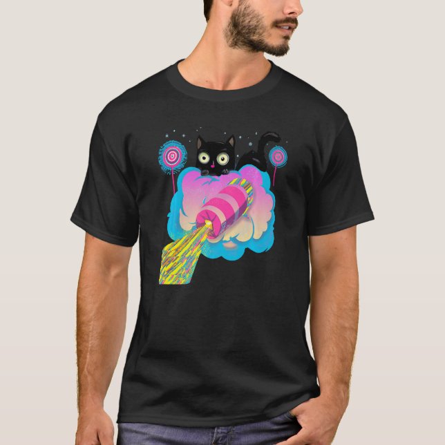 Camiseta Foguete do Espaço Negro Cinto (Frente)