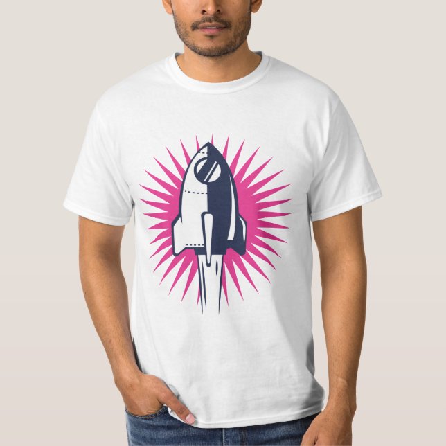 Camiseta Foguete Espacial Retro (Frente)