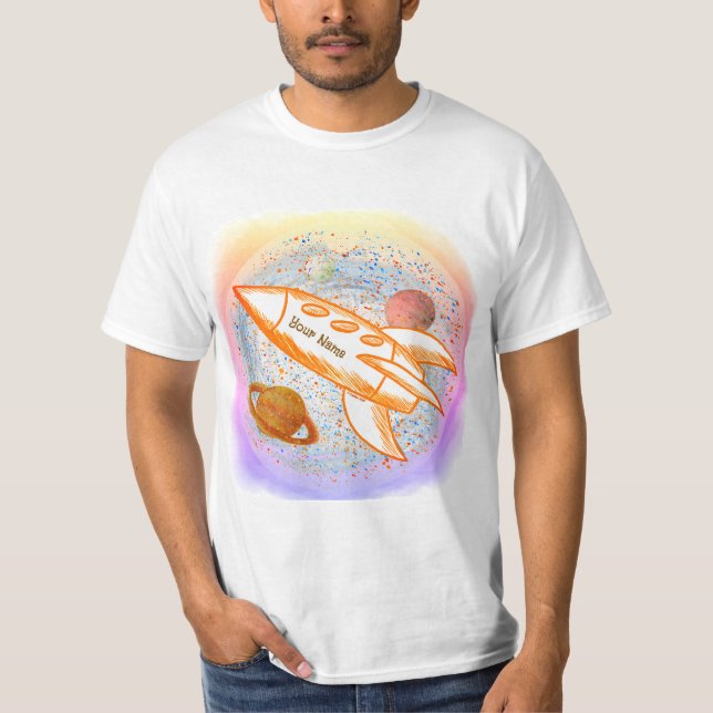 Camiseta Foguete Laranja (Frente)