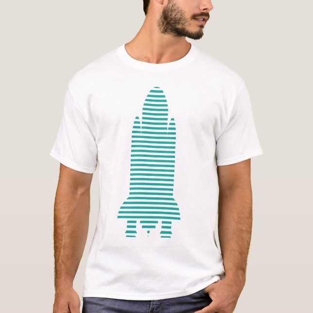 Camiseta foguete listrado (Frente)