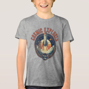 Camiseta Foguete Nave Espacial Explorador Cósmico Futuro