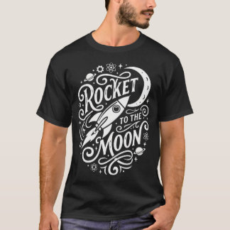 Camiseta Foguete Para A Lua Espaço Exterior Astronomia Estr