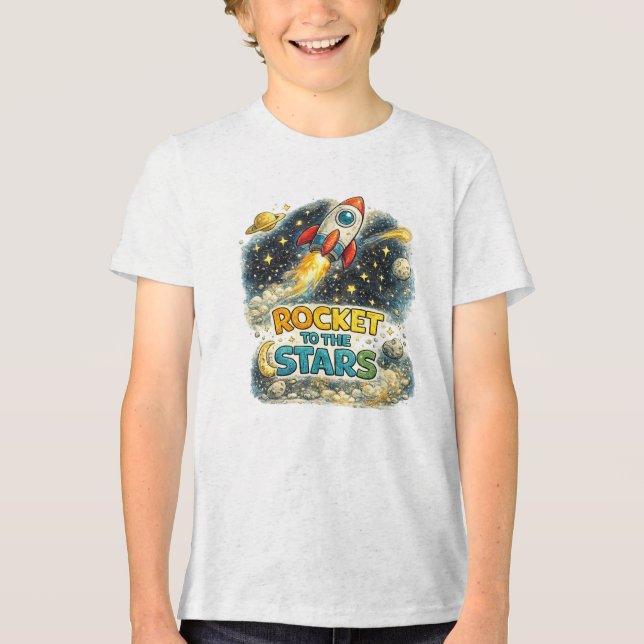 Camiseta Foguete para as Estrelas (Frente)