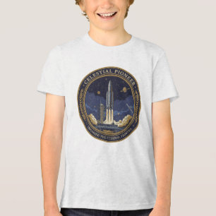 Camiseta Foguete Pioneiro Celestial Nave Espacial Exploraçã