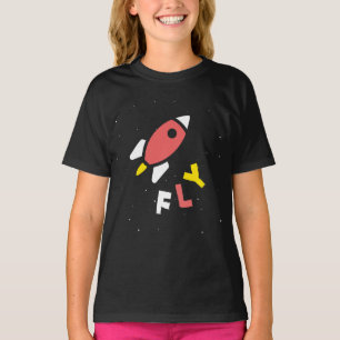 Camiseta Foguete - Pop-Arte Vermelha e Amarela