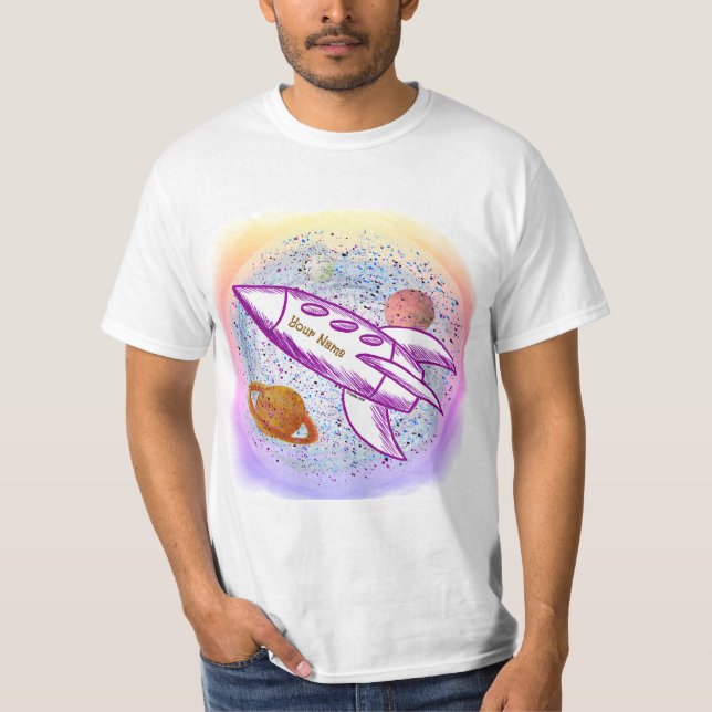 Camiseta Foguete Roxo (Frente)