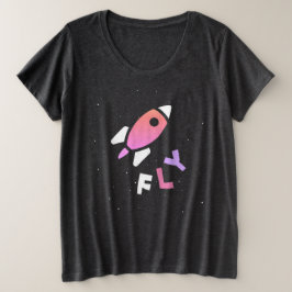 Camiseta Foguete - Roxo e RosaAbstract Pop Art. FLY!
