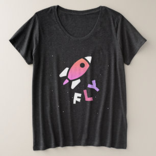 Camiseta Foguete - Roxo e RosaAbstract Pop Art. FLY!