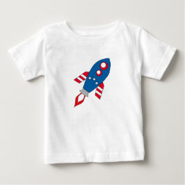 Camiseta Foguete vermelho branco e azul