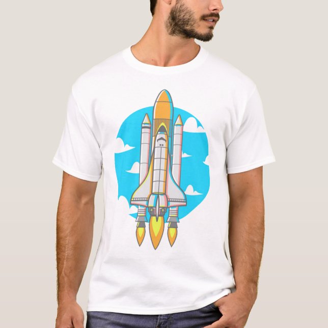 Camiseta Foguete voador com fogo de reforço (Frente)
