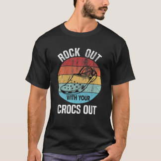Camiseta Foguetes Com Seu Crocs Saindo Engraçado Retro Vint