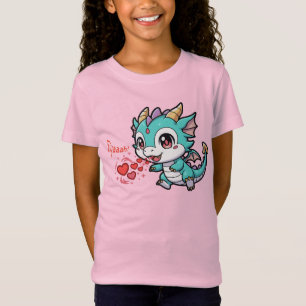 Camiseta Foguinho Dragãozinho Fofo Chibi Anime Kawaii Coraç