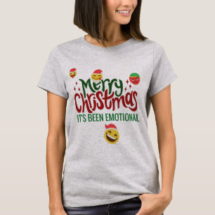 Camiseta Foi Emocional Feliz Natal Engraçado Emoji