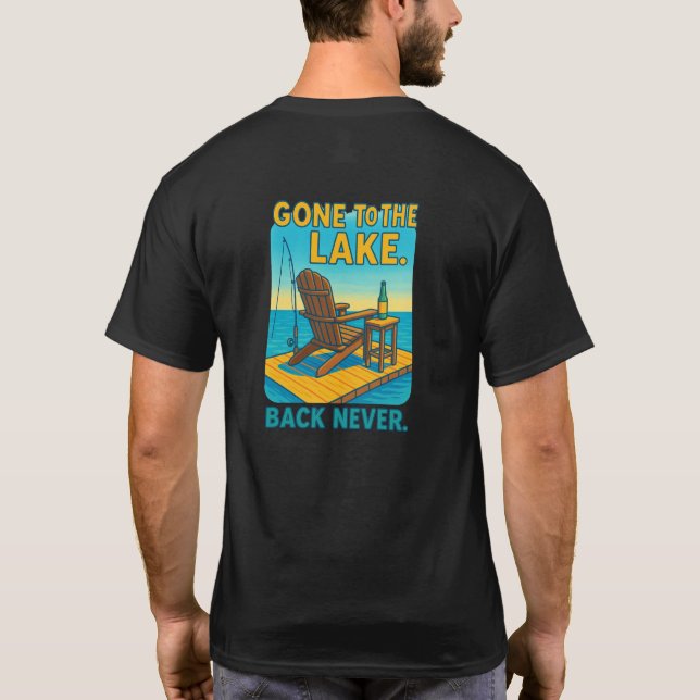 Camiseta 🌲 foi para o lago. Nunca Mais. 🛶 (Verso)