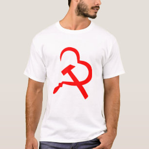 Camiseta Foice e Martelo, Coração, Amor, Comunismo