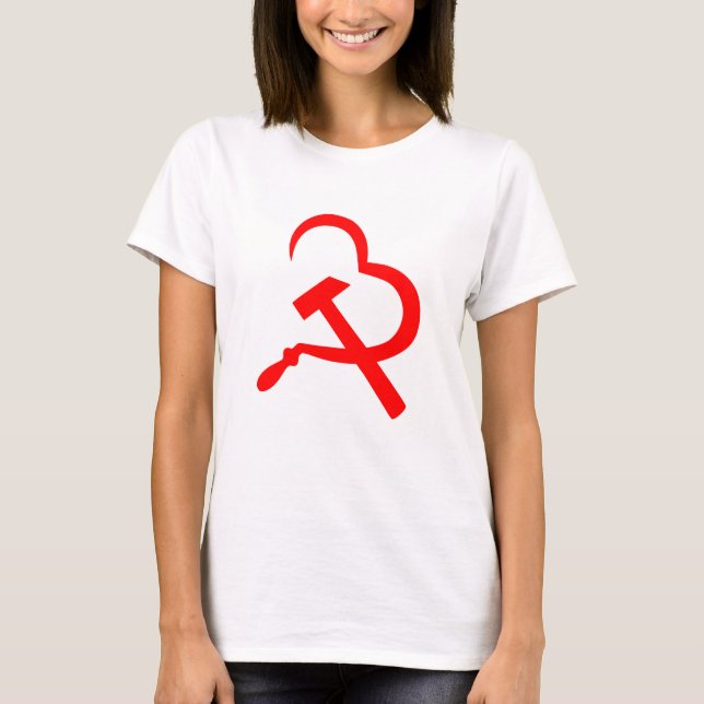 Camiseta Foice e Martelo, Coração, Amor, Comunismo (Frente)