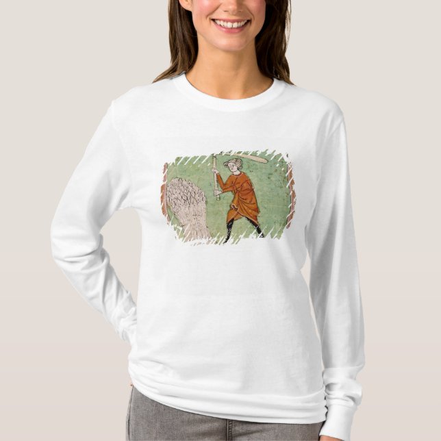 Camiseta Fol.59r agosto: Trigo Threshing (Frente)