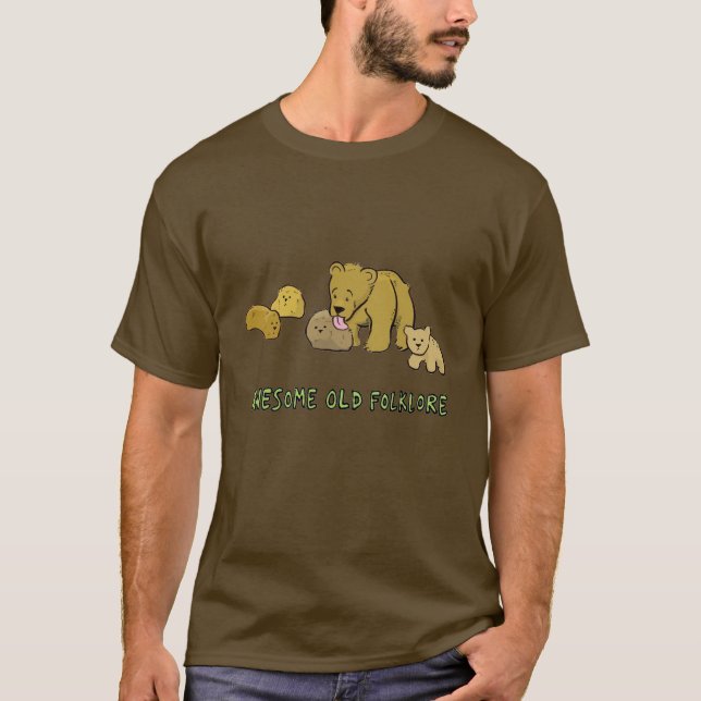 Camiseta Folclore velho impressionante do urso (Frente)