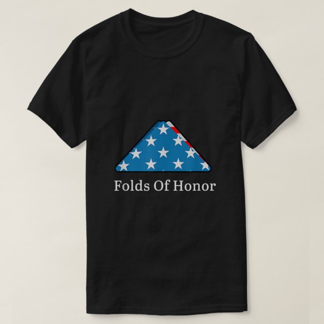 Camiseta Folgas de Honra caíram em primeiro plano militar p (Frente do Design)