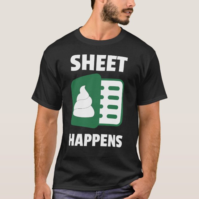 Camiseta Folha Acontece Engraçado Escritório Arma (Frente)