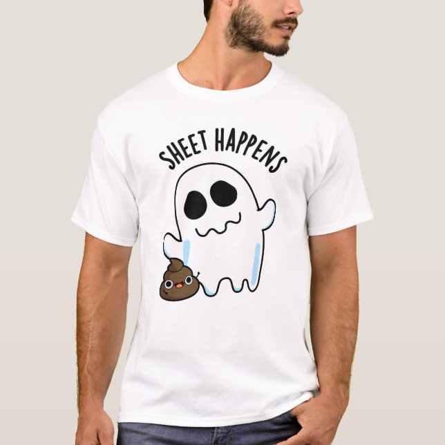 Camiseta Folha Acontece Engraçado Fantasma Pun (Frente)