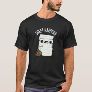 Camiseta Folha Acontece Papel Engraçado Pun Dark BG