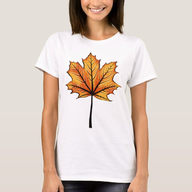 Camiseta Folha Artística De Amarelo E Azul (Frente)