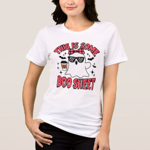 Camiseta Folha Assustadora de Fantasma de Halloween Engraça