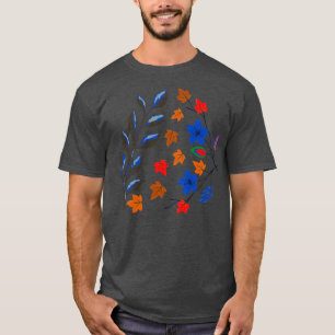 Camiseta Folha botânica e padrão das flores