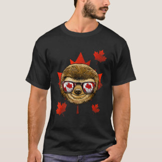 Camiseta Folha da Árvore de Bordo de Preguiça Canadense Ban