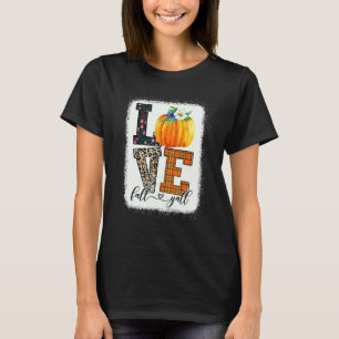 Camiseta Folha de Ação de Graças Leopardo Leopardo Caiu no