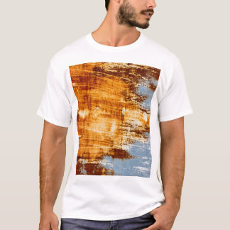 Camiseta Folha de aço ferrugem, fundo texturizado.