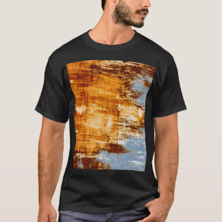 Camiseta Folha de aço ferrugem, fundo texturizado.