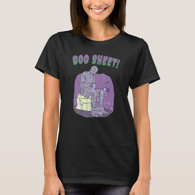 Camiseta Folha de Boas Folhas de Halloween Mummy Toilet Men (Frente)