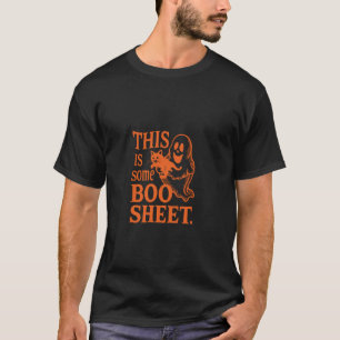 Camiseta Folha de Boo de Halloween de Fantasma e Gato Engra