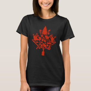 Camiseta Folha de Bordo Canadá Símbolos Canadenses Raiz Can