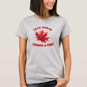 Camiseta Folha de Bordo Canadá Verdadeiro Norte Forte & Liv