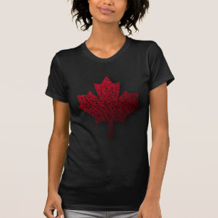 Camiseta Folha de bordo canadense vermelha