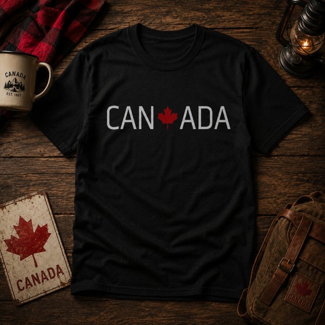 Camiseta Folha de bordo do Canadá Vermelho (Criador carregado)