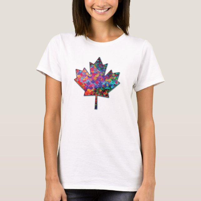 Camiseta Folha de bordo e sombra de Canadá do mosaico do (Frente)