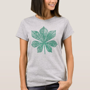 Camiseta Folha de Bordo Esqueleto Moderna Verde
