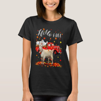 Camiseta Folha de Cabra de Bordo Outono Outono Vermelho Cam