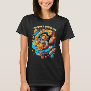 Camiseta Folha de Cachorro Espacial para o Dia Nacional da