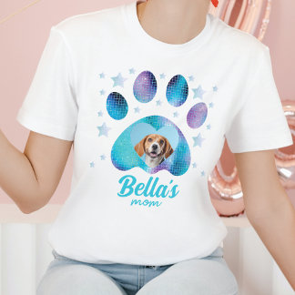 Camiseta Folha de Cachorro Mãe Foto Personalizada Folha Azu