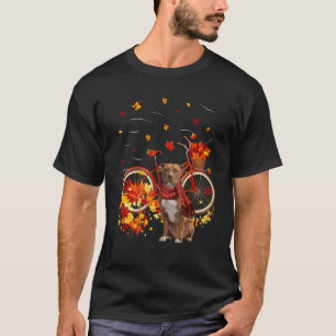Camiseta Folha de Cão de Outono de Bike Pitbull Queda Y