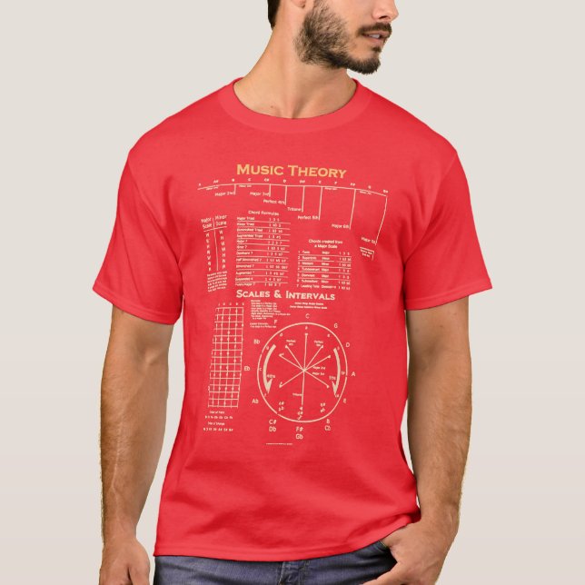 Camiseta Folha de consulta de teoria musical Presente para  (Frente)