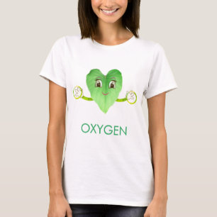 Camiseta Folha de Coração Feliz Verde Moderna