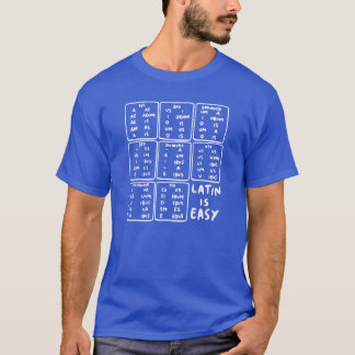 Camiseta Folha de Dicas de Declinações Latinas Latim É Fáci