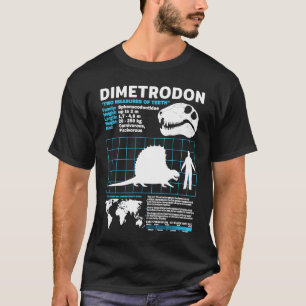 Camiseta Folha de fatos Dimetrodon Fatos de dinossauro