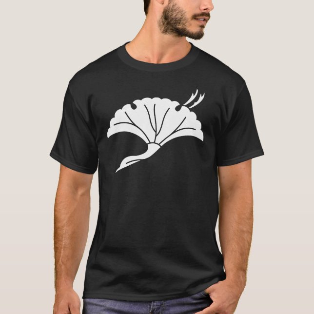 Camiseta Folha de ginkgo em forma de grou (Frente)